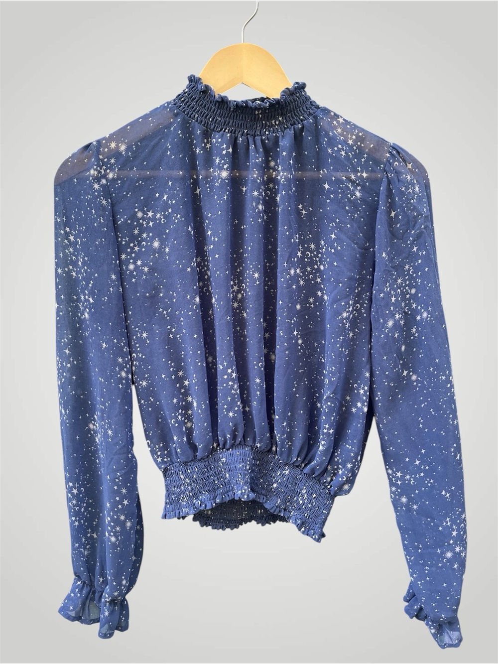 Forever 21 Celestial Star Print Sheer Chiffon Blouse